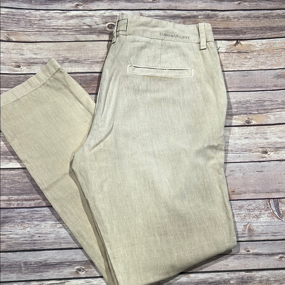 Current Elliott Linen/Cotton Pants with Lace Detail